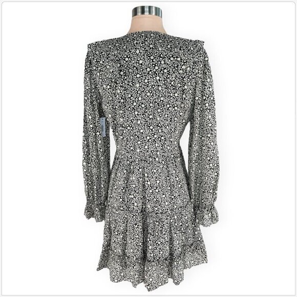 Joie Adanson Caviar Bleached Sand Floral Mini Cotton Dress NEW NWT 4 8 Available - Picture 7 of 9